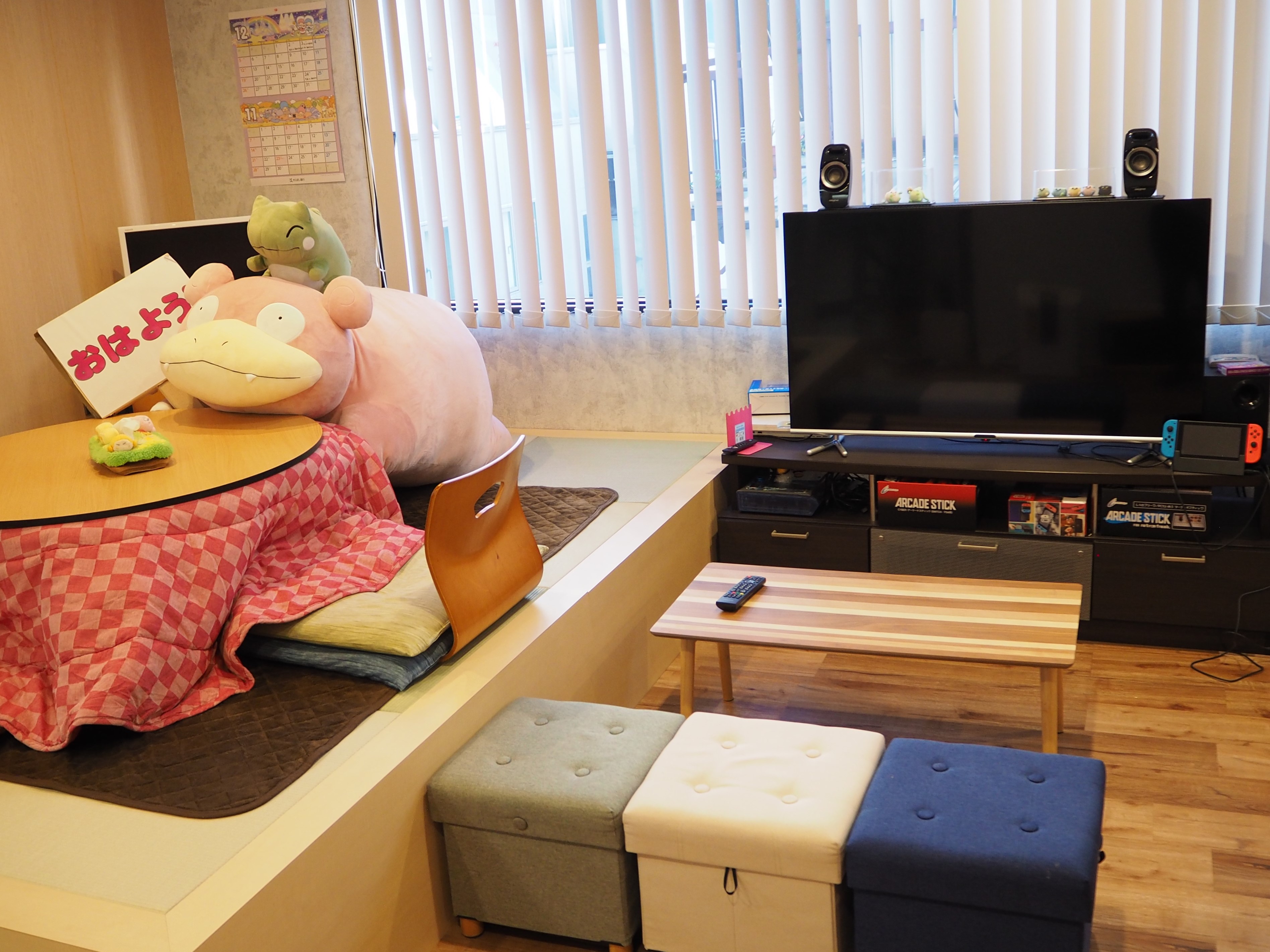 休憩コーナーには大きなぬいぐるみが